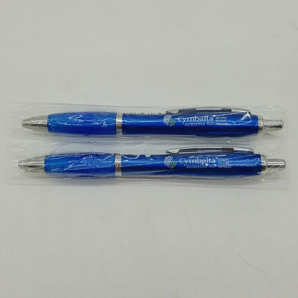 Lot Of 2 Cymbalta Pharmaceutical Drug Rep Pen Promo All Blue STICKY GRIP